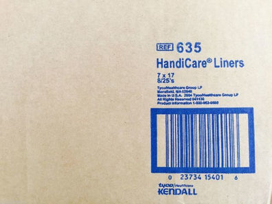 635 ~ Tyco Kendall HandiCare Liners 7 x 17 ~ Case of 200